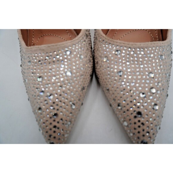 Rouge Helium Women's Size 11 Nude Rhinestone Sparkly Pointed Toe Stiletto Pumps - Picture 5 of 8